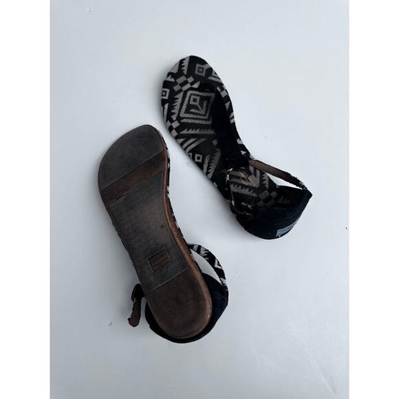 Toms Playa Black/White Woven Sandals - Size 8.5 - Picture 3 of 6